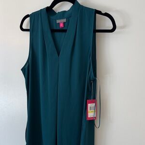 Vince Camuto Teal V-Neck Sleeveless Top